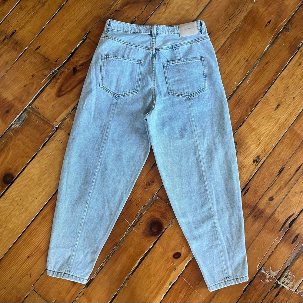 Poetry High Rise Cropped Tapered Jeans Light Wash Denim Size 10 - Picture 12 of 16